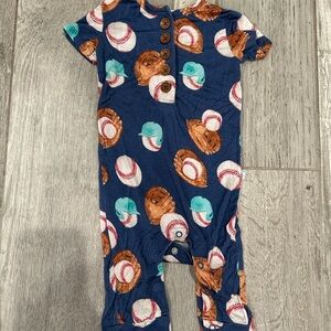 Baseball Print Kids One Piece